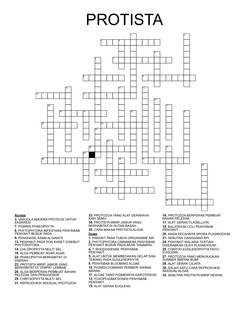 PROTISTA Crossword