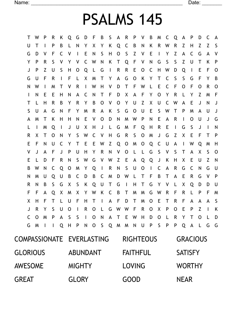 PSALMS 145 Word Search
