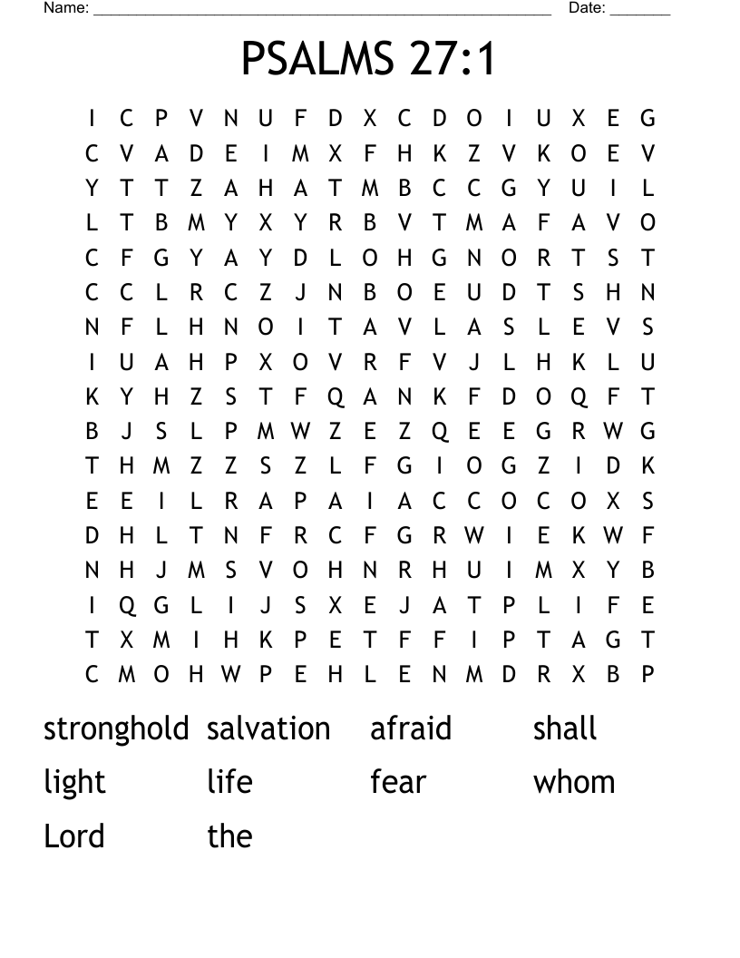 PSALMS 27:1  Word Search