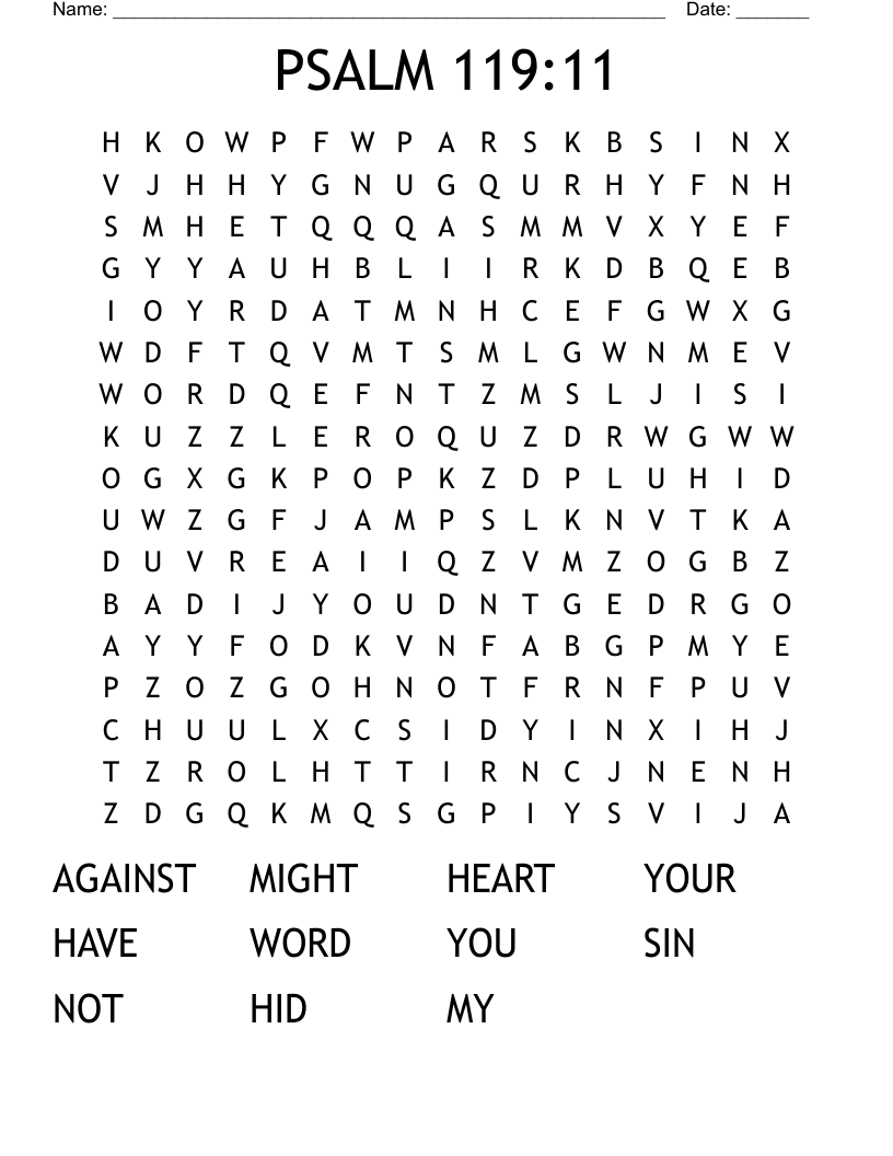 PSALM 119:11 Word Search