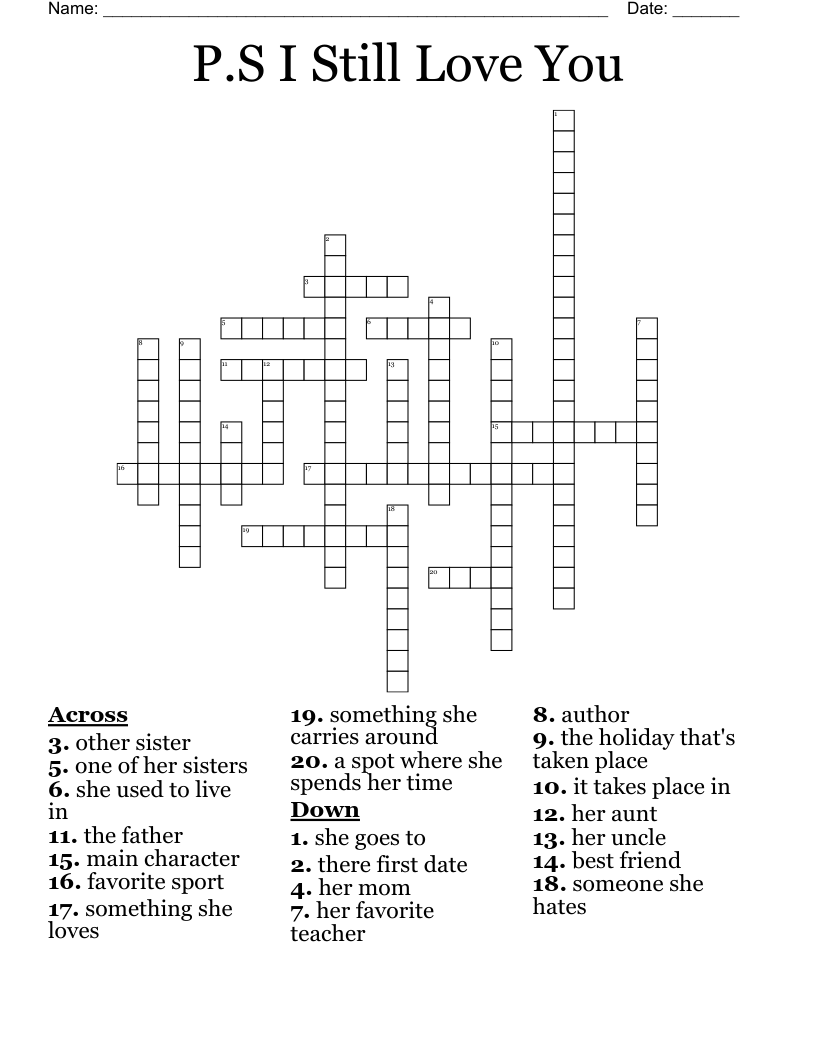 P.S I Still Love You  Crossword