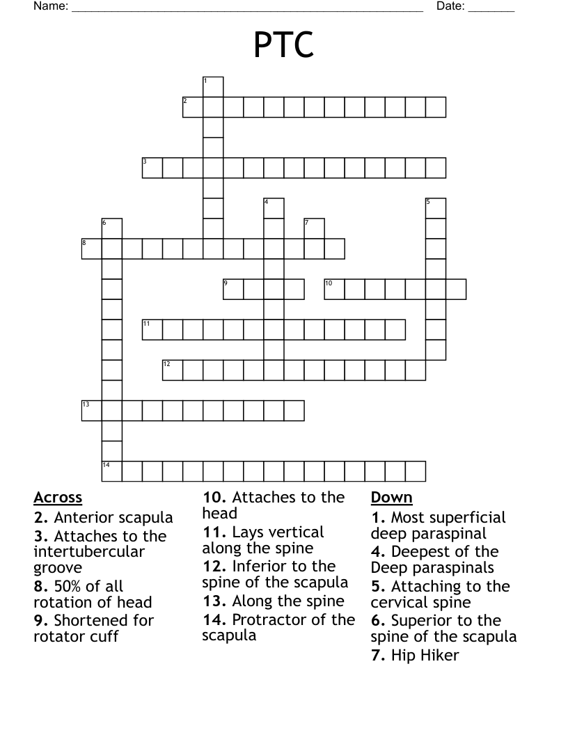 PTC Crossword