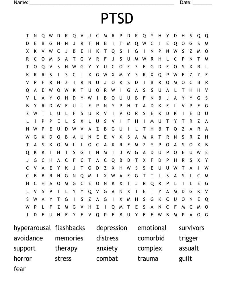 PTSD Word Search