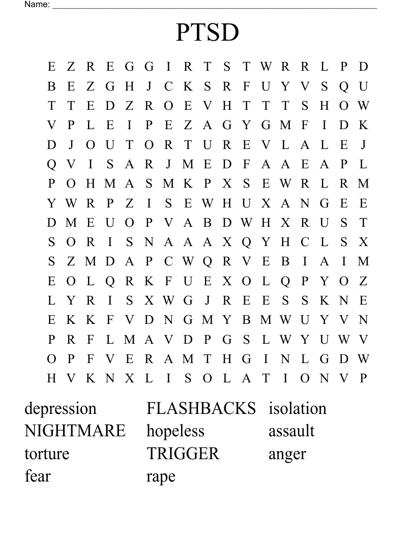 PTSD Word Search