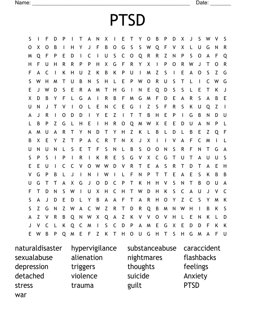 PTSD Word Search