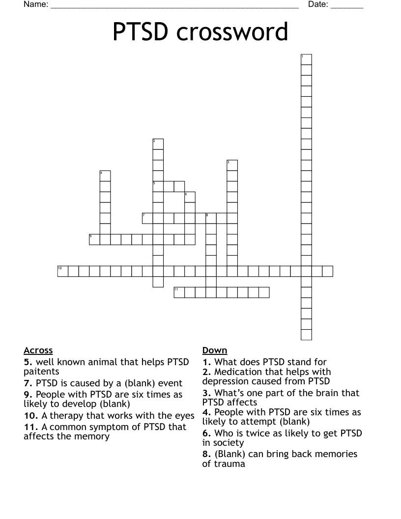 PTSD crossword 