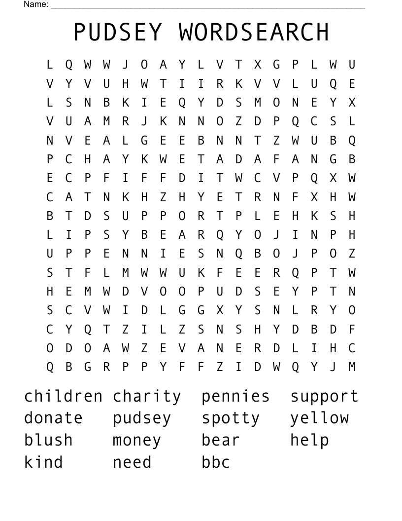PUDSEY WORDSEARCH 