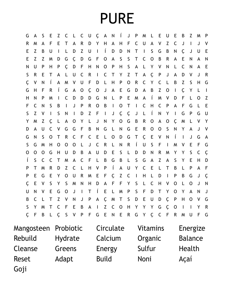PURE  Word Search