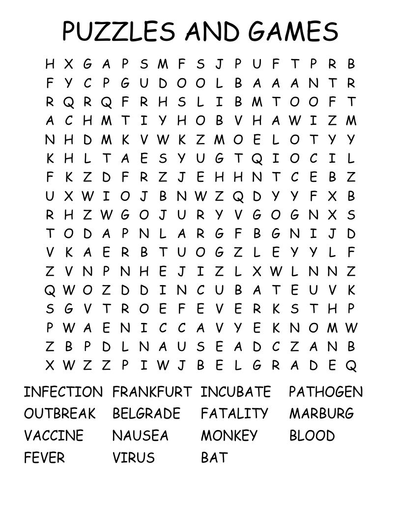 PUZZLES AND GAMES Word Search