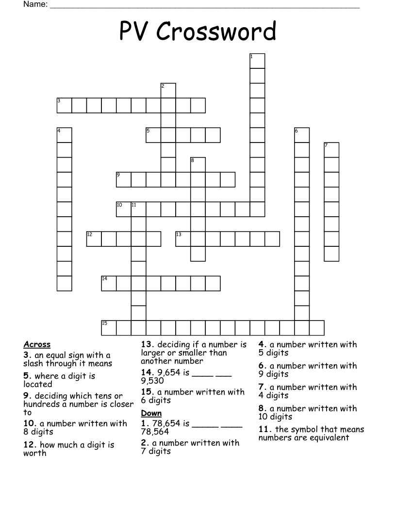 PV Crossword