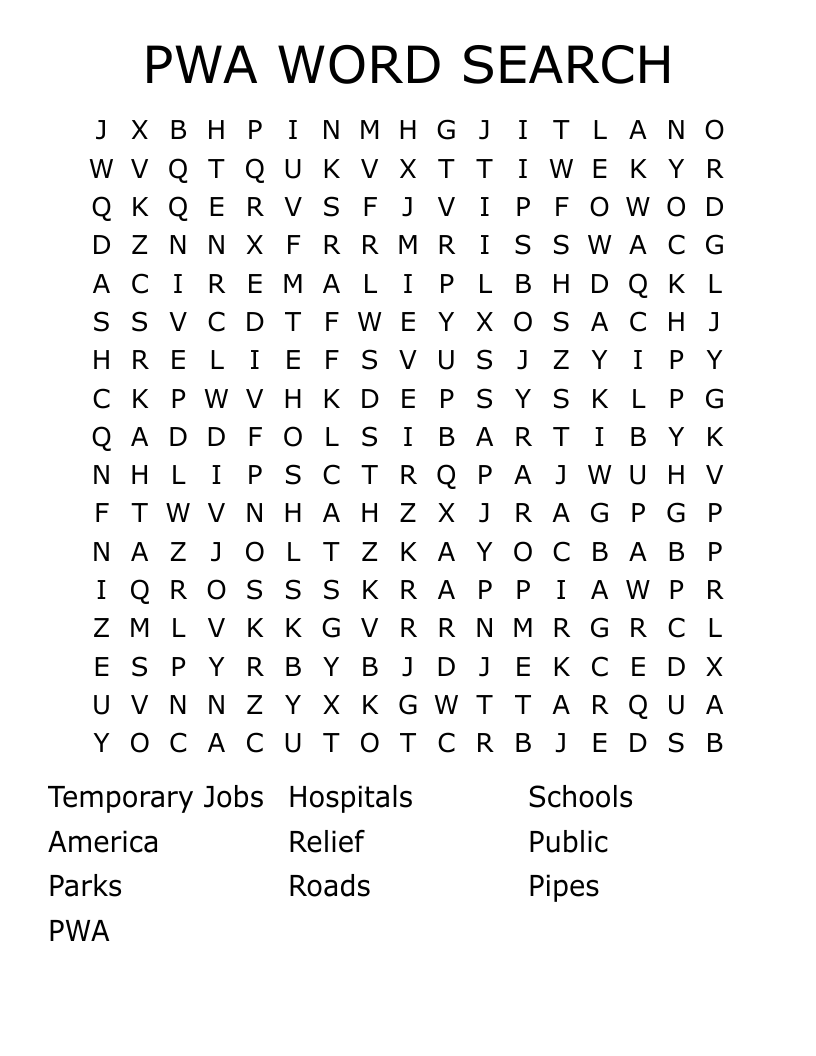 PWA WORD SEARCH