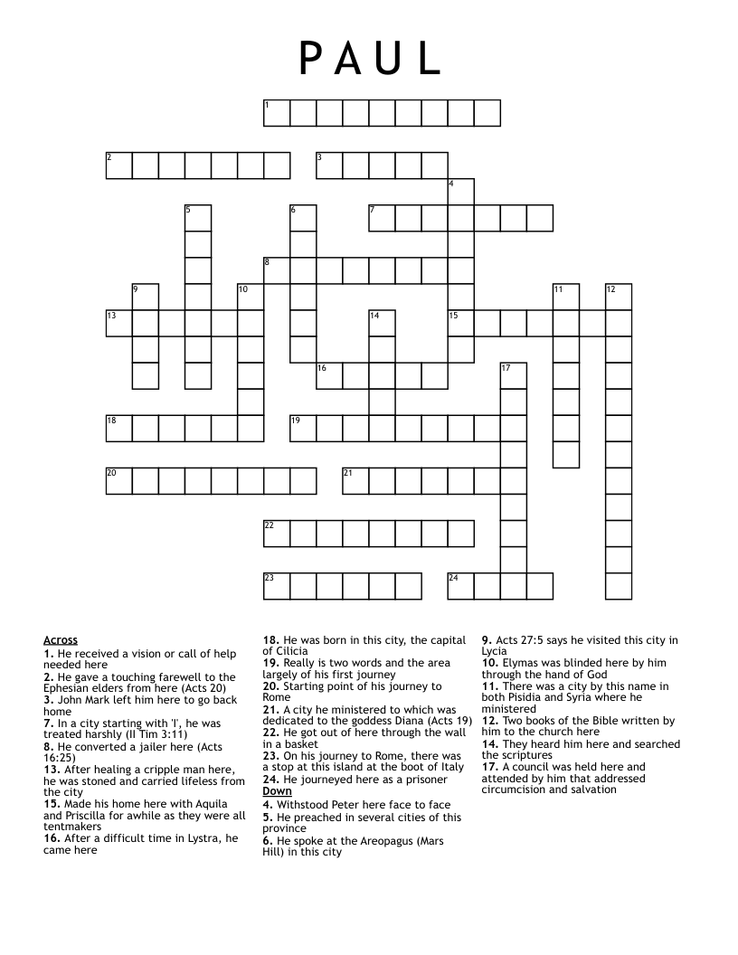 P A U L Crossword