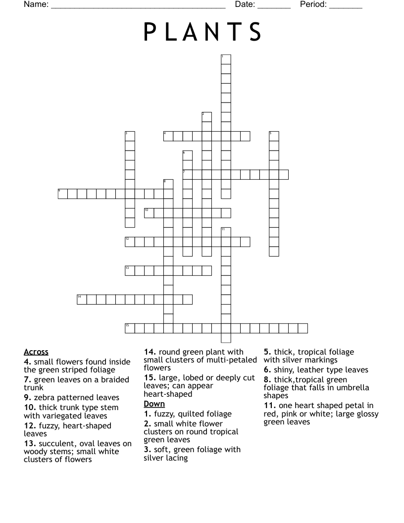 P L A N T S  Crossword