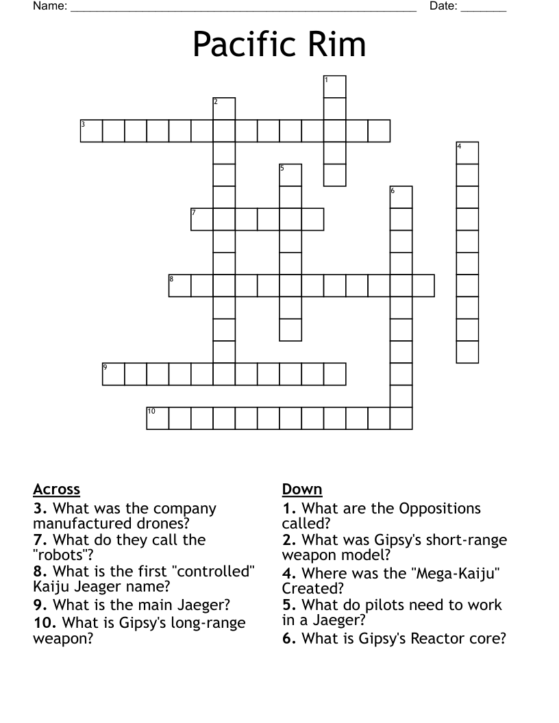 Pacific Rim Crossword