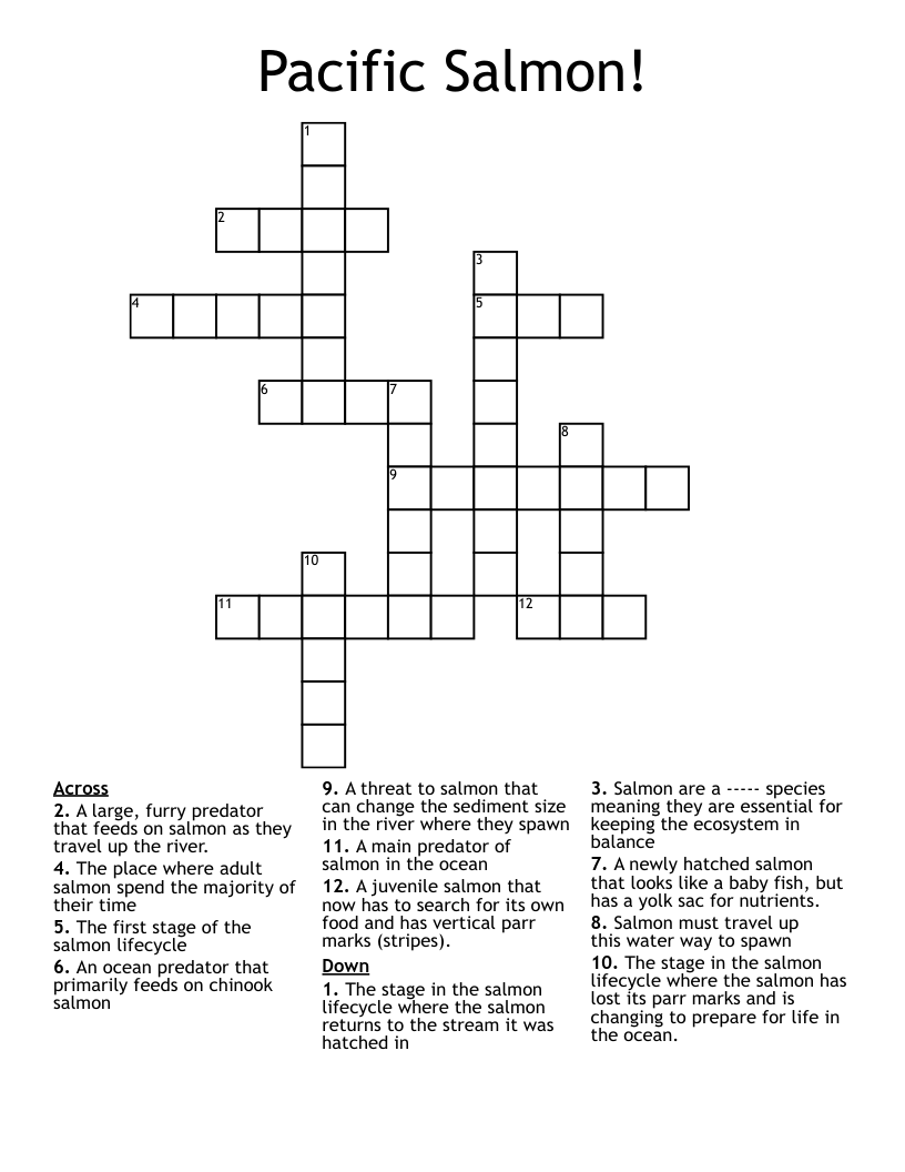Pacific Salmon! Crossword