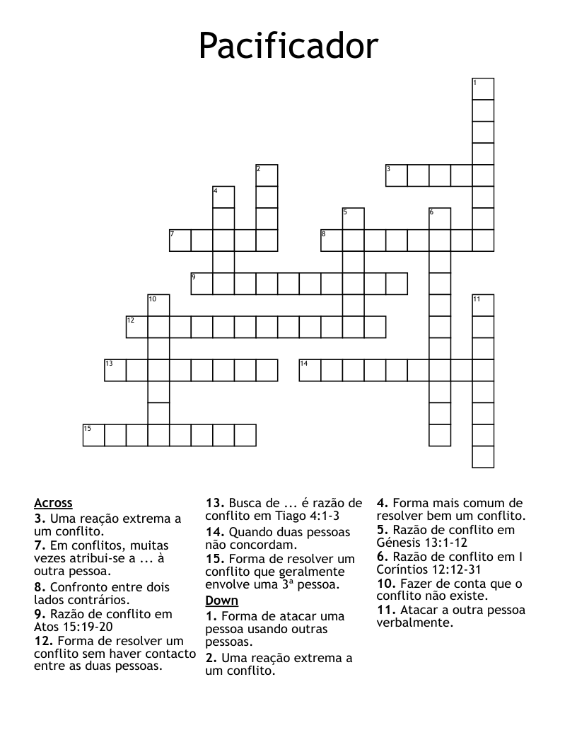 Pacificador Crossword