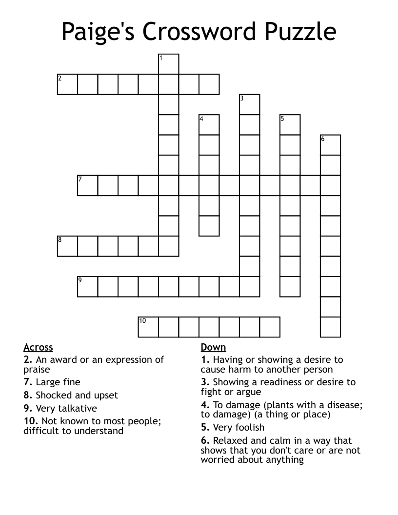 Paige's Crossword Puzzle