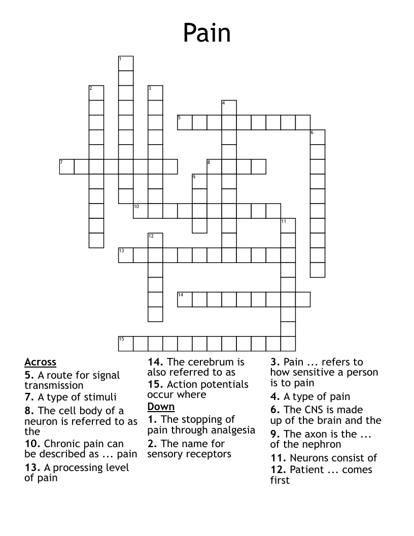 Pain Crossword
