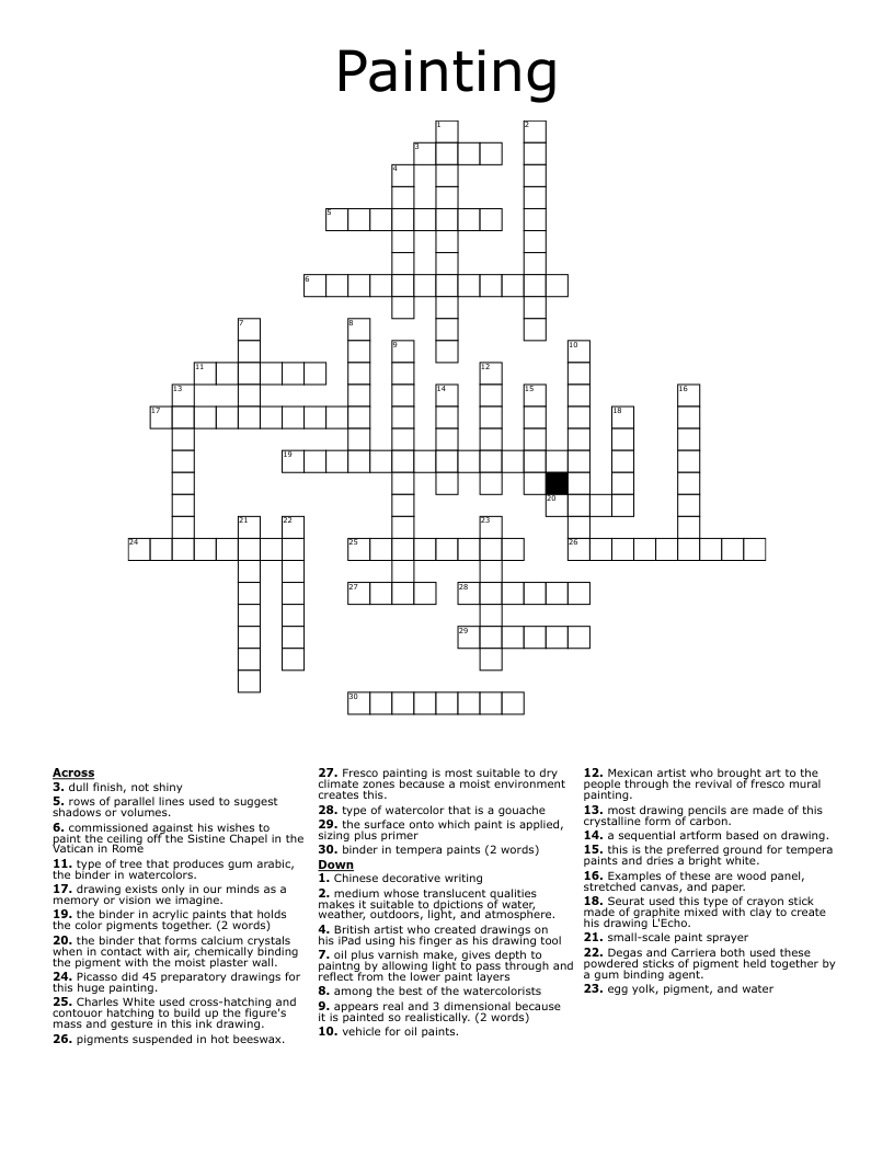 Painting Crossword