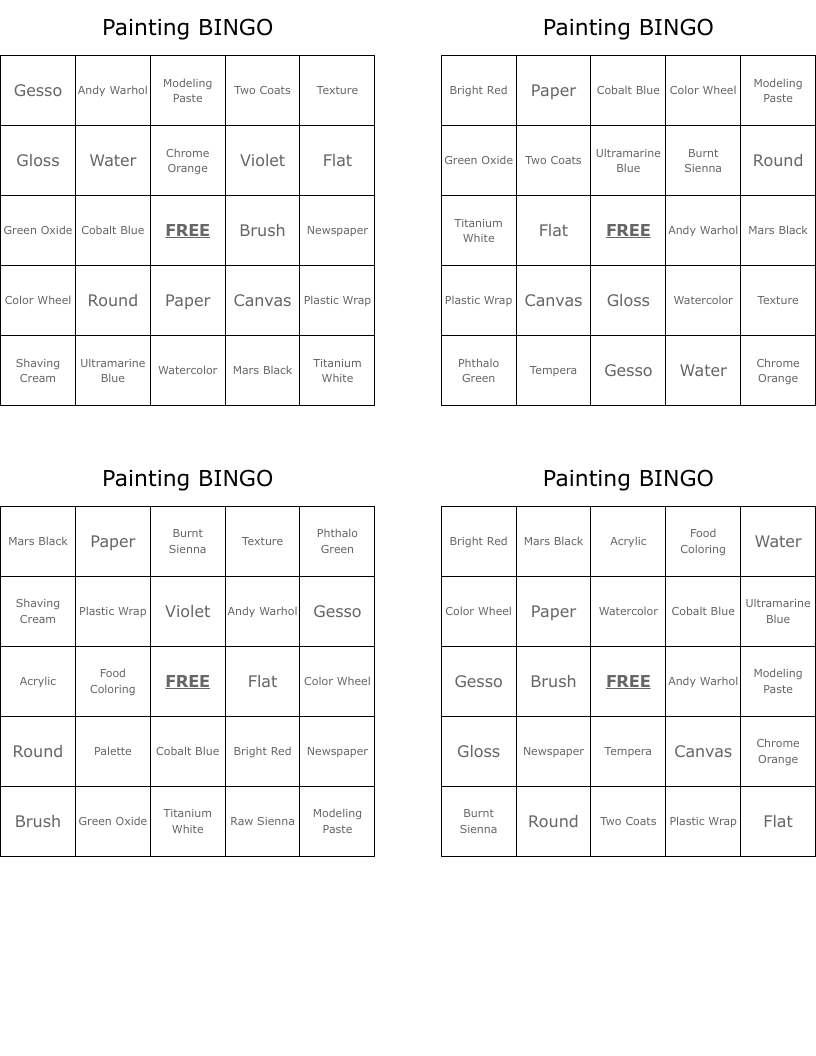 Painting BINGO