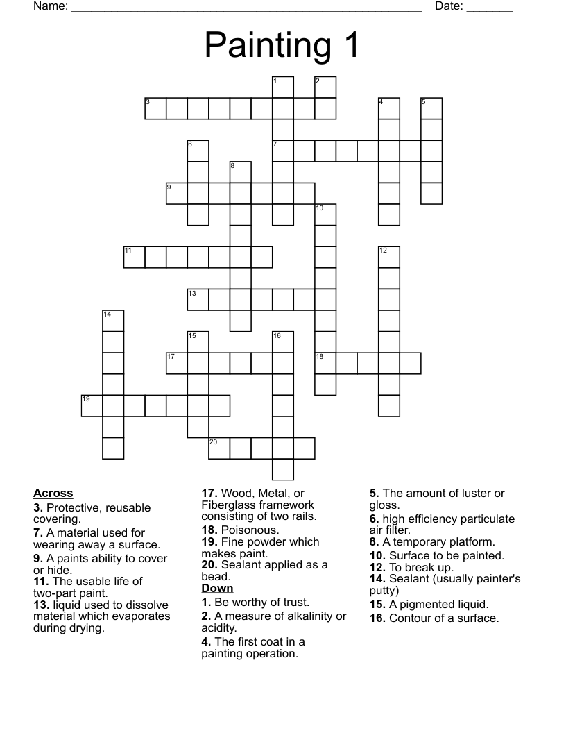 Painting    1 Crossword