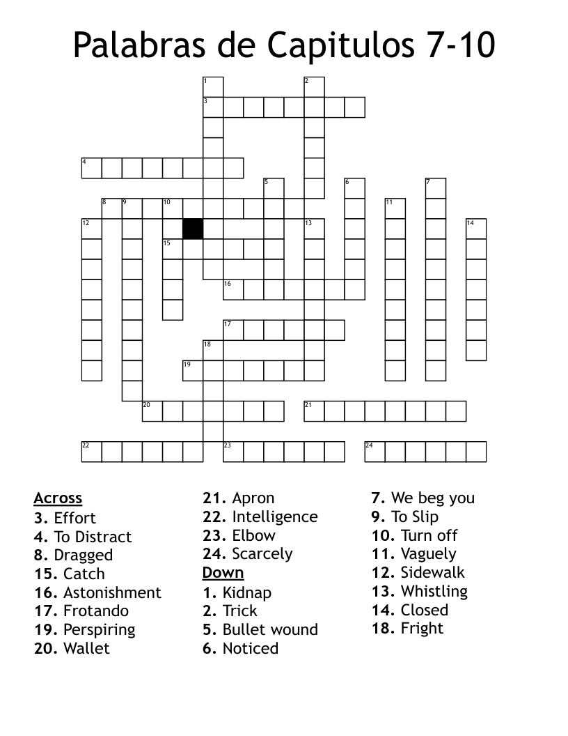 Palabras de Capitulos 7-10 Crossword