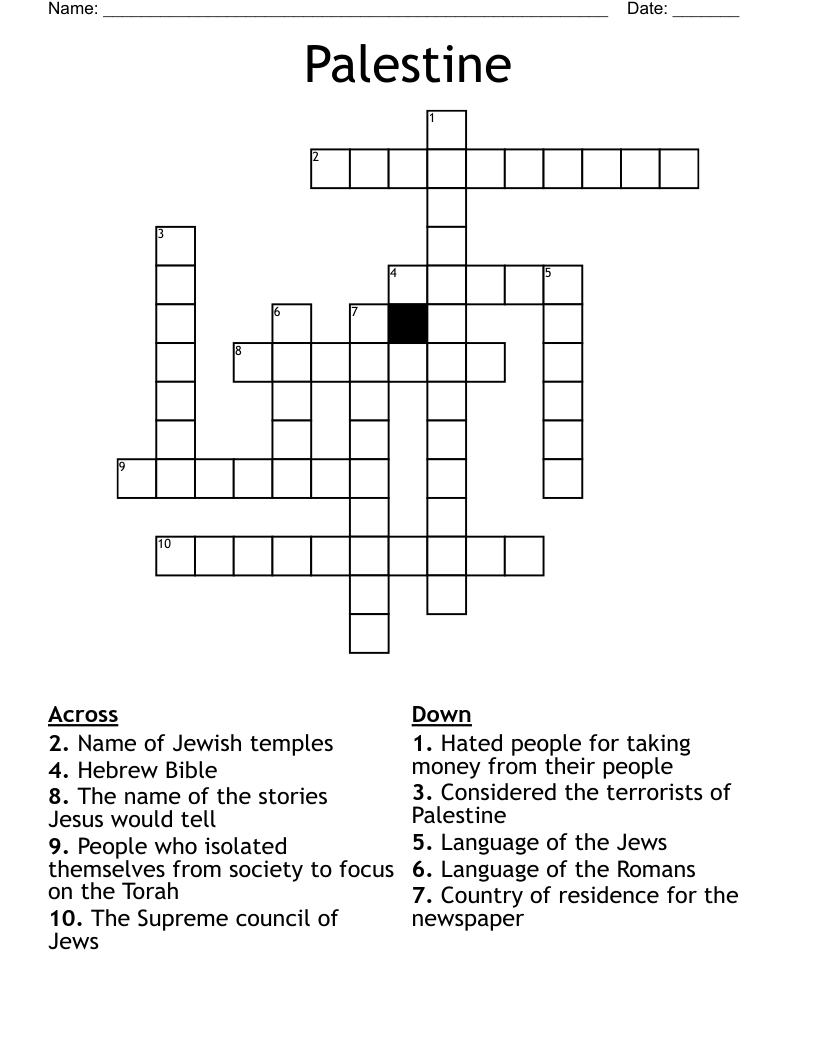 Palestine Crossword