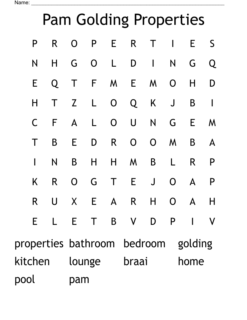 Pam Golding Properties Word Search