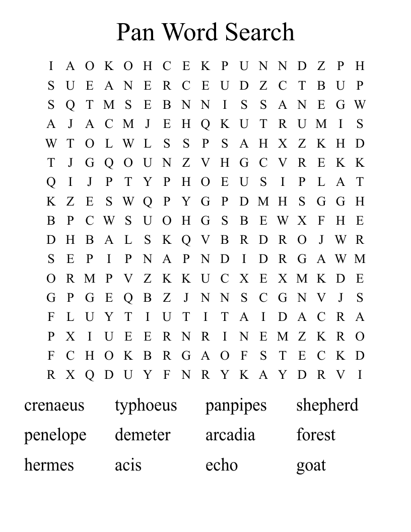 Pan Word Search 