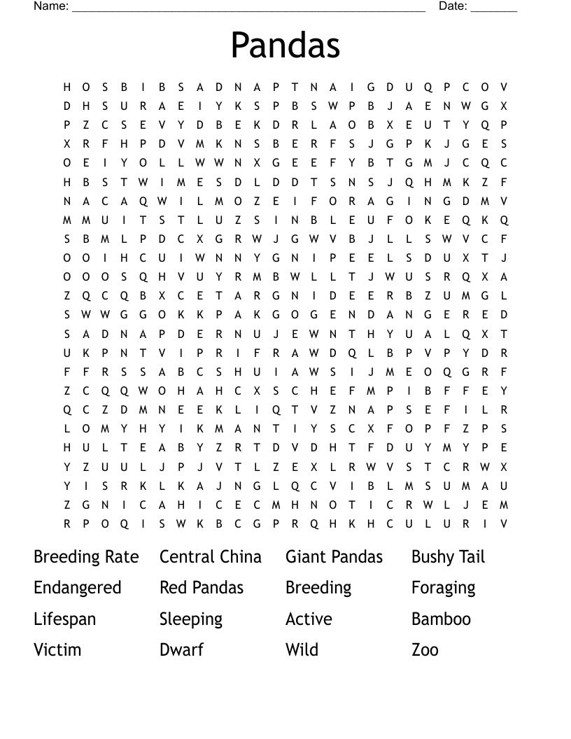 Pandas Word Search
