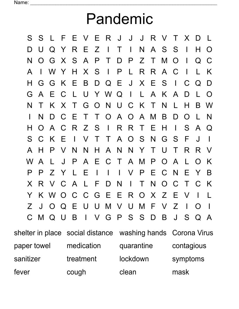 Pandemic Word Search
