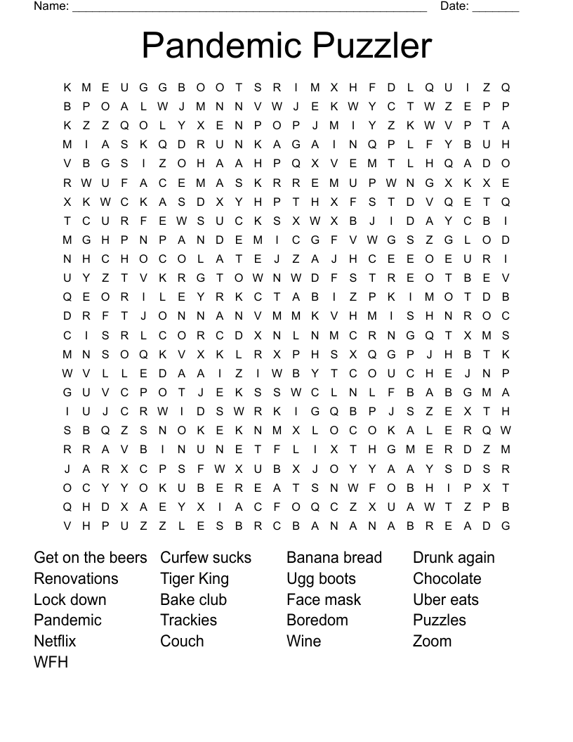 Pandemic Puzzler Word Search