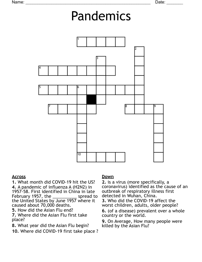 Pandemics Crossword