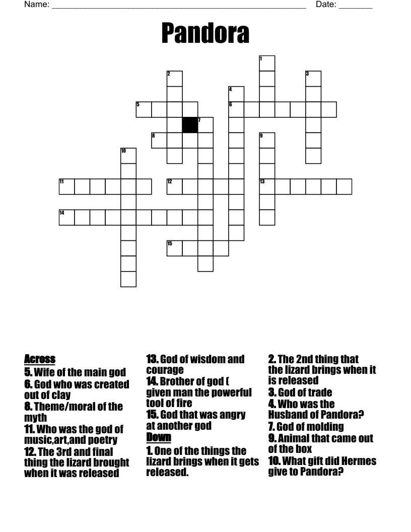 Pandora Crossword
