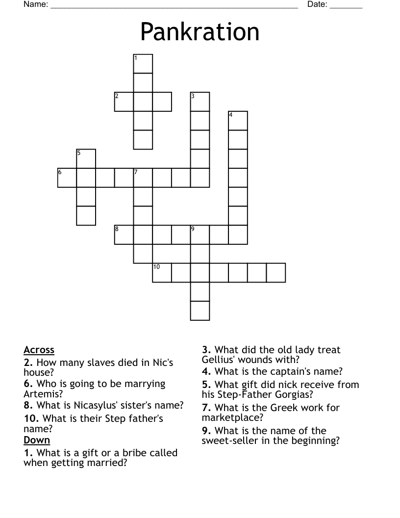 Pankration  Crossword