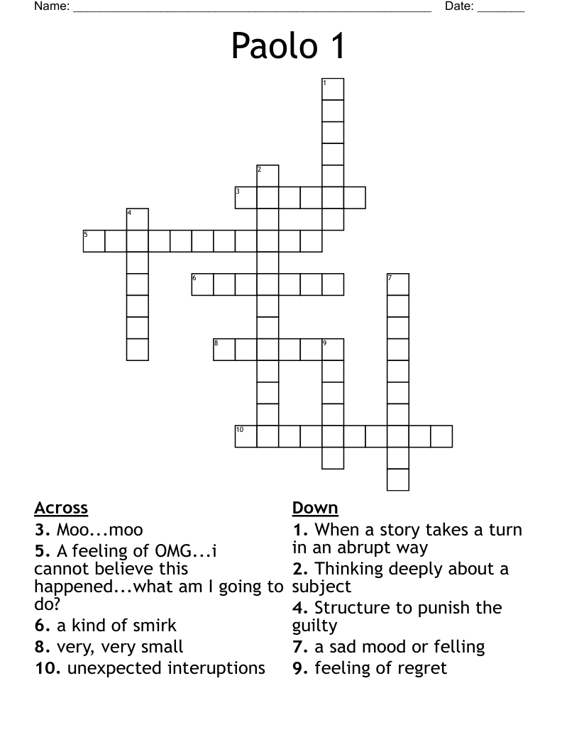 Paolo 1 Crossword