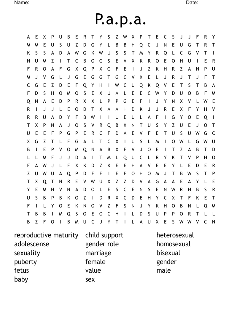 P.a.p.a. Word Search