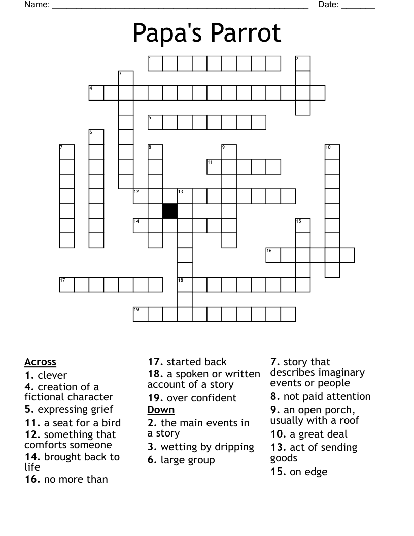 Papa's Parrot Crossword