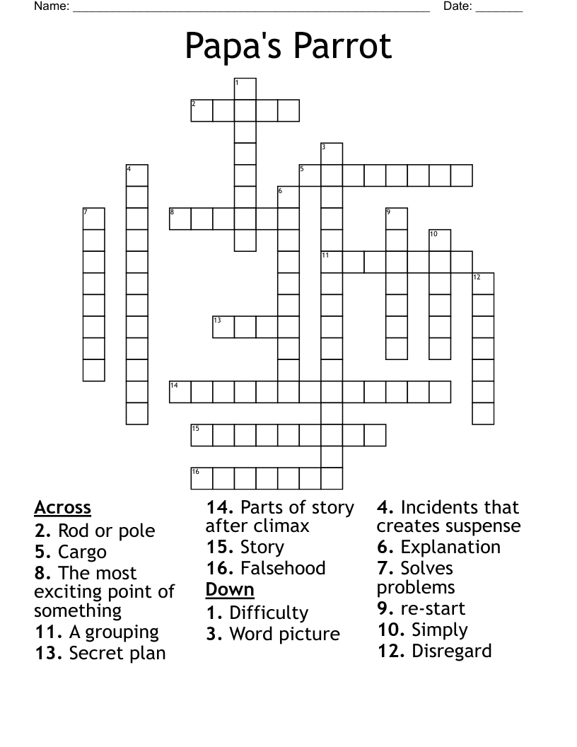 Papa's Parrot  Crossword