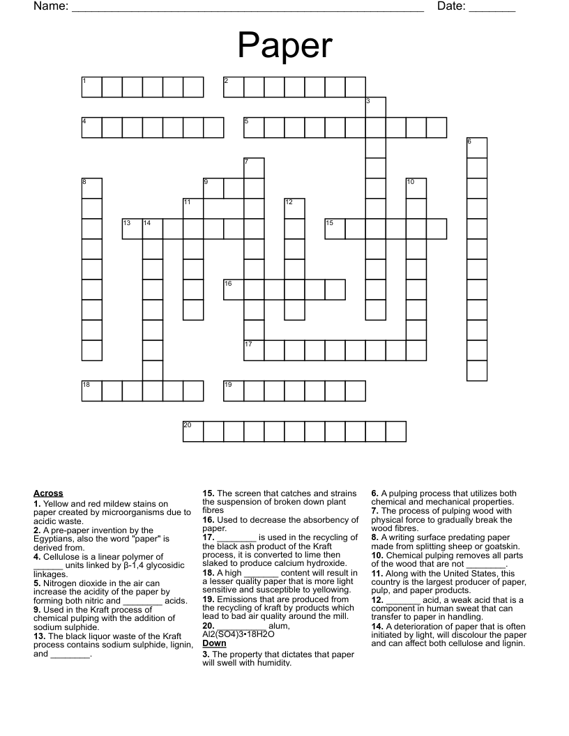 Paper Crossword