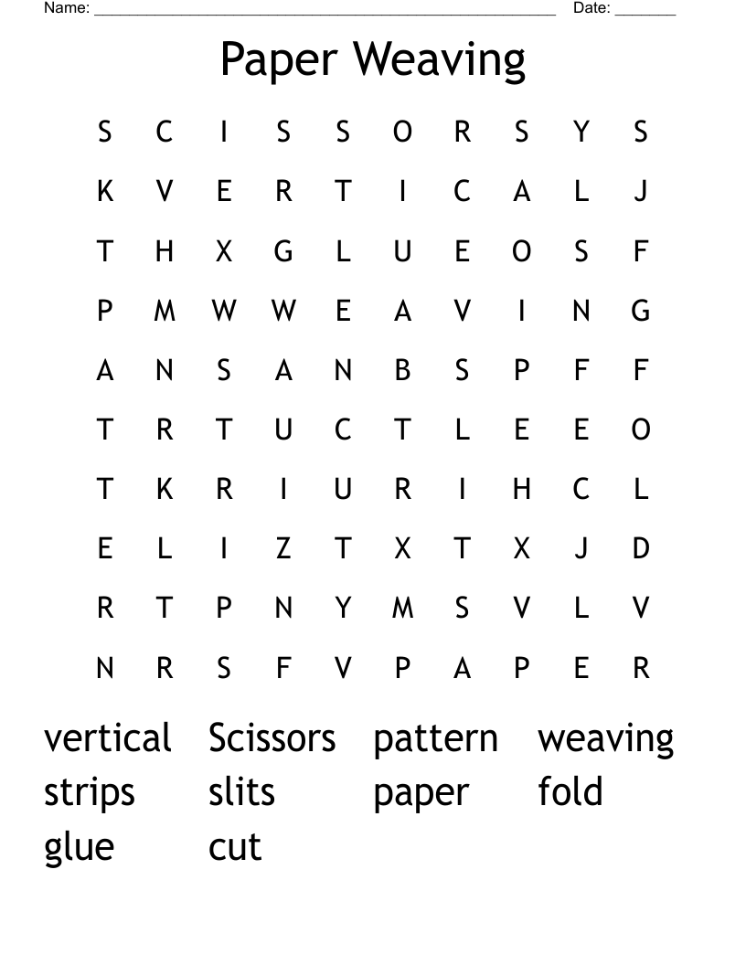 Paper Weaving Word Search