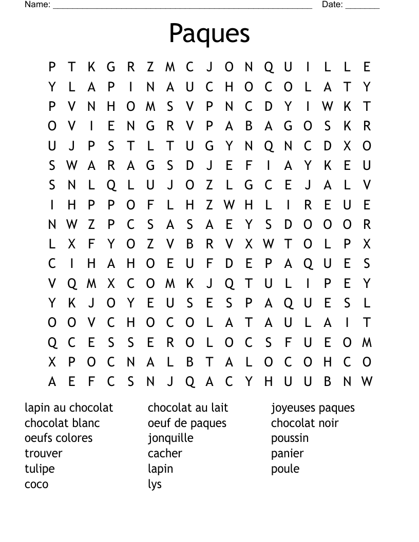 Paques Word Search