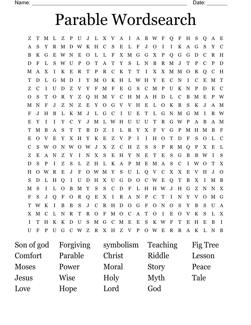 Parable Wordsearch