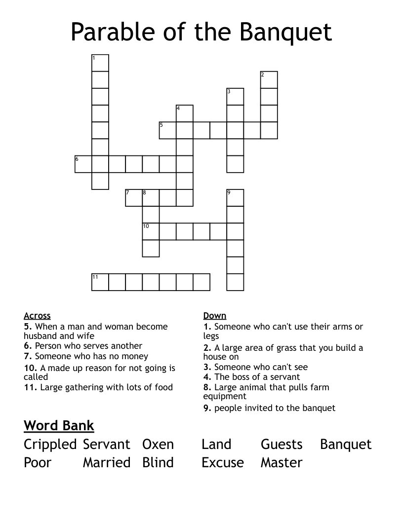 Parable of the Banquet Crossword