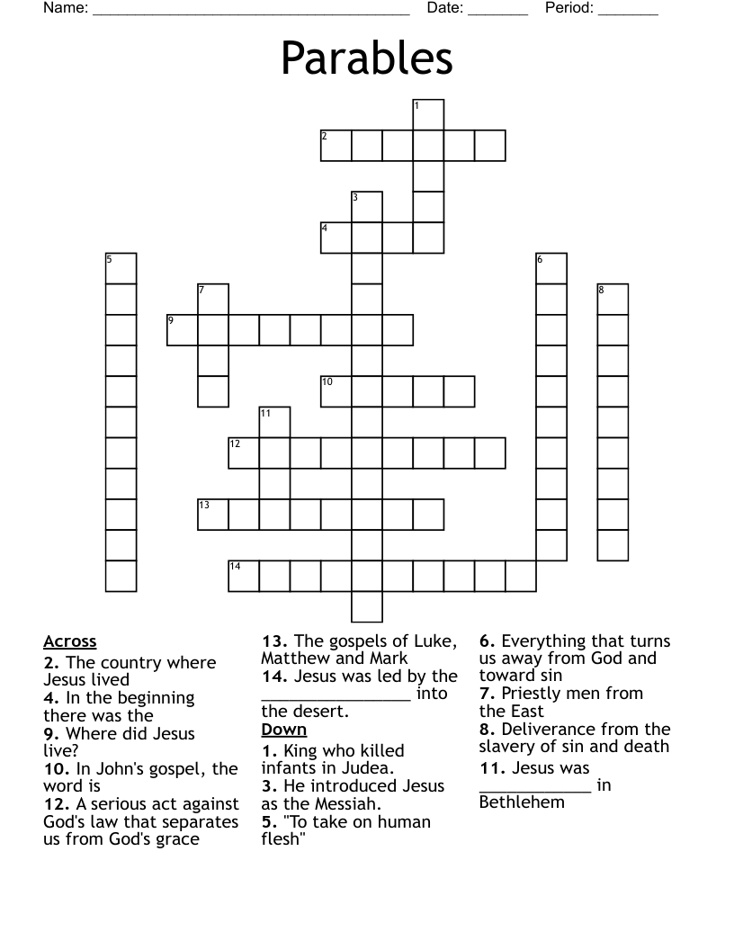 Parables Crossword