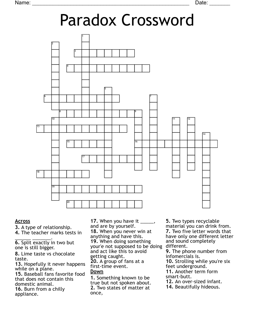Paradox Crossword