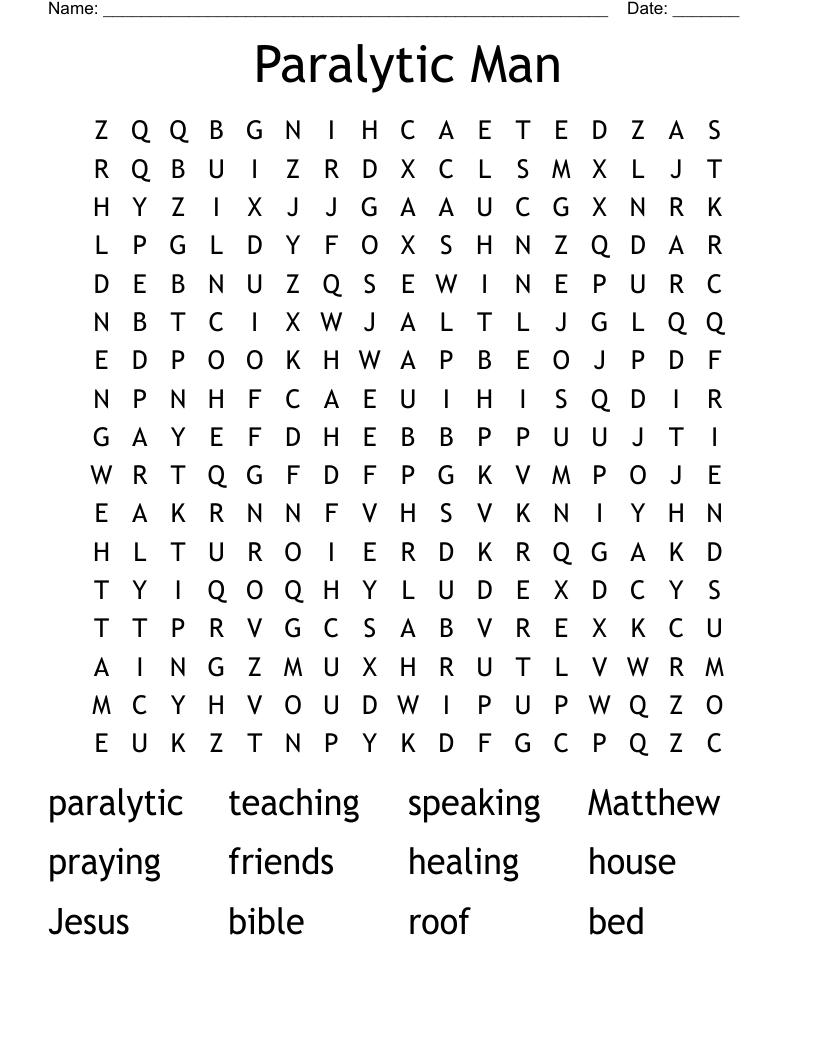 Paralytic Man Word Search
