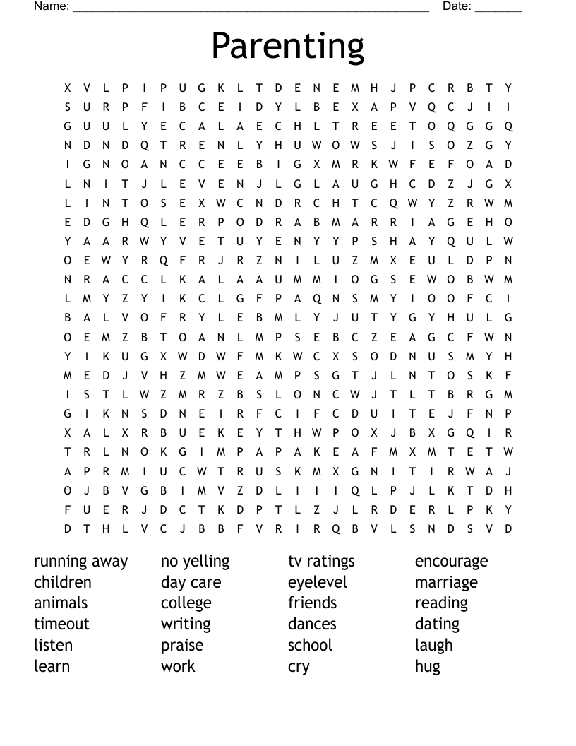 Parenting Word Search