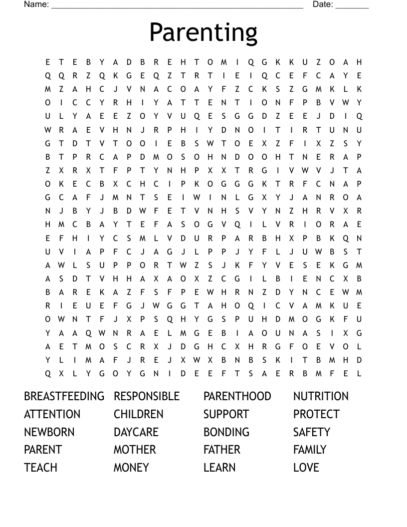 Parenting Word Search