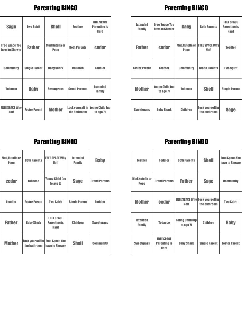 Parenting BINGO